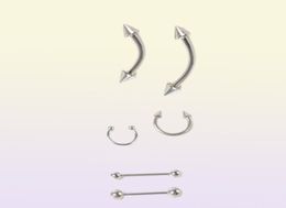 Shellhard Body Piercing Jewellery Whole 120Pcs Mix Styles Stainless Steel Body Piercing Tongue Eyebrow Belly Nose Ring Accessori66254689820