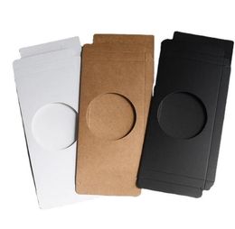 White Brown Black Cardboard Box For Phone Case Blank Packaging Box With Hollow Window Gift Boxes