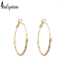 Hoop Earrings Iutopian Arrival Fashion 4CM Small Ball Earrngs For Women S925 Needle Anti Allergy Gift Party Jewelry #HJ050