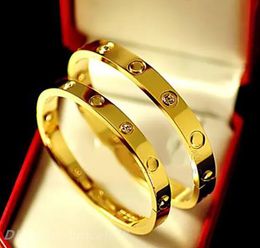 Luxury Designer Screw Bracelet Fashion Men Women Unisex Stainless Steel Texture Non Fading Bracelets 18K Rose Gold Silver Titanium Steel Diamond Bangles Jewelry