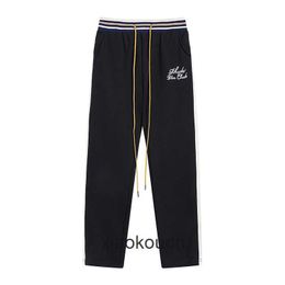 Rhude High End Designer Moders for Trendy i High Street Letter Hafted Hip-Hop Casual Pants z oryginalnymi etykietami 1: 1
