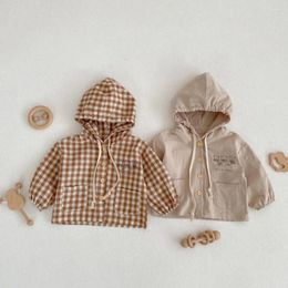 Jackets 2024 AncoBear Kids Hooded Cardigan Jacket Infants Cartoon Bear Printed Coat With Hood Children Trendy Sun-protective Clothing