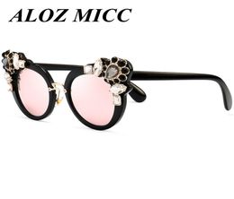 ALOZ MICC Cat Eye Sunglasses Women Brand Designer Crystal Luxury Fashion Summer Sun Glasses For Women Sexy Round Sunglass UV400 A05168997