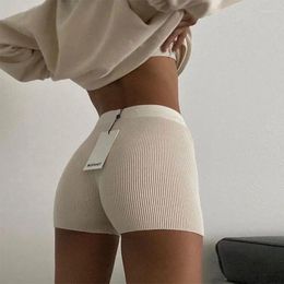 Active Shorts 2024 Fashion Women Solid Colour Slim Sexy Stretch Black White Knitted For Yoga Sports Fitness
