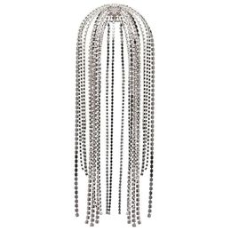 StoneFans Trendy Rhinestone Hair Accessories Chain for Women Jewellery Elegant Full Crystal Tassel Hairbands Long Chain Headwear W0104 247J
