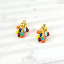 Stud Earrings Small Group Design Colourful Balloons Sweet And Cute Drop Glaze High-end Feel