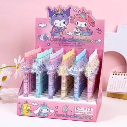 48pcs/lot Cartoon Gel Pen Kuromi Cinnamoroll Pens Students Stationery 0.5mm Black School Children Write Supply Office Tools 3043