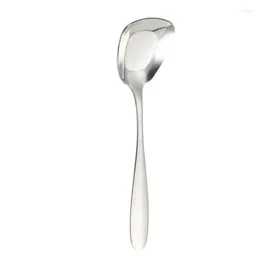 Coffee Scoops Stainless Steel Square Head Flat Bottom Spoon Thickened Yuanbao Dessert Student Ice Cream Small Soup