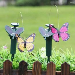 Garden Decorations Solar Powered Flying Butterfly Simulation Bird Sunflower Courtyard Mall Pile Ornament Decoration Funny Baby Toy