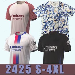 2024 2025 S-4XL Maillot de foot DEMBELE Soccer JerseyS Lyonnais CAQUERET OL AOUAR BARCOLA CASTELLO JR Fans Player football shirts man lyon kids kits TRAORE SARR