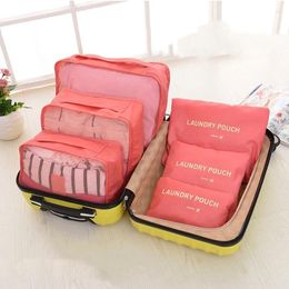 Duffel Bags 6Pcs/set Travel Storage Bag Waterproof Clothing Sorting Breathable Mesh Luggage Sundries For Men Women