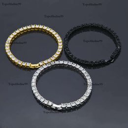 Cubic Zirconia Sier Rose Gold Black Color Women Fashion Wedding Party Bangles Mens Crystal Iced Out Hip Hop Jewelry Gift Original edition