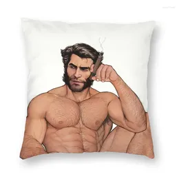Pillow Custom Sexy Hunk Muscled Man Case Home Decorative Cartoon Tempting Gay Pride Muscle Cover For Living Room