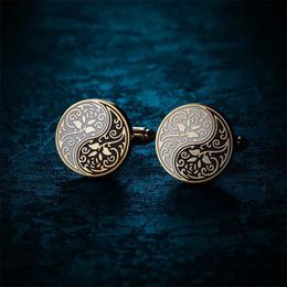 Cuff Links Mens shirt cufflinks Chinese style Tai Chi Kung Fu gossip rose cufflinks buttons wedding dresses customized clothing accessories