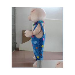Mascot Factory Cute Little Piglet Pig Costume With Clown Suit For Adt To Wear Sale Drop Delivery Apparel Costumes Dh3Ya