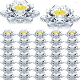 Candle Holders Crystal Glass Lotus 48 Pcs Tealight For Home Decor Wedding Party