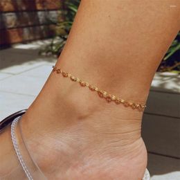 Anklets Visunion 10PCS Fine Stainless Steel Fish Lips Chain Anklet Women's Summer Beach Foot Jewellery Leg Minimalist Wholesale