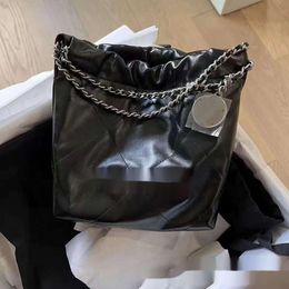 Lady Top Quality Leather Chanells Drawstring Opening Closing Pearl Chain Versatile 22bag Mini Trash Bag Drawstring Diamond Water Bucket Bag Crossbody Women Bag