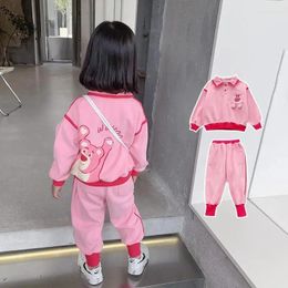 Clothing Sets Girls Casual Sportswear Suit Children's Baby Sweater Trousers 2-Piece Set Spring And Autumn Wear