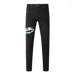 Men's Jeans Fashion Streetwear Men High Quality Elastic Stretch Skinny Fit Black Brand Designer Hip Hop Denim Pants Hombre