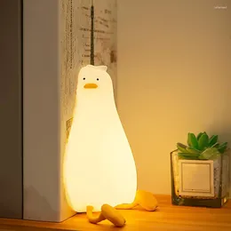 Night Lights Duck Light Cute Lamp With Phone Holder Dimmable Led Bedside For Kids Rechargeable Bedroom