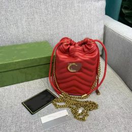 Luxurys tasarımcılar moda marmont çanta mini kova çanta dalga desen el çantası omuz çanta zinciri çanta crossbody cüzdan bayan deri klasik tote sırt çantaları