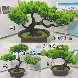 Decorative Flowers Creative Artificial Pine Plants Bonsai Realistic Handmade Tree With Flowerpot Simple Home Decoration
