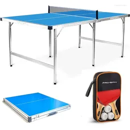 Camp Furniture Midsize Pong Table Set | Outdoor/Indoor Weatherproof High-Performance Paddles & Balls Pre-Assembled