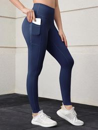 Active Pants NORMOV Push Up Sports Leggings For Women Pockets Yoga Fashions High Waist Sport Fitness Pant Elastic