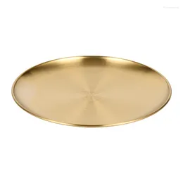 Plates Custom Korean 304 Stainless Steel Dinner Plate Outdoor Camping Serving Tray Decorative Round Restaurant