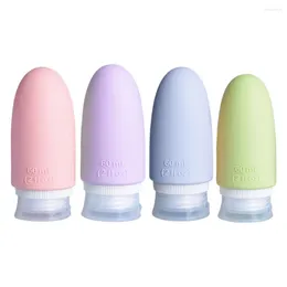 Storage Bottles 60/90ml Portable Silicone Travel Bottle Liquid Refillable Lotion Leakproof Shampoo Container Squeeze Tube Empty