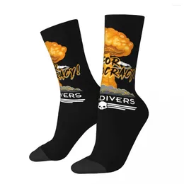 Men's Socks Retro For Democ Crazy Compression Unisex Helldivers 2 Street Style Pattern Printed Funny Novelty Happy Crew Sock