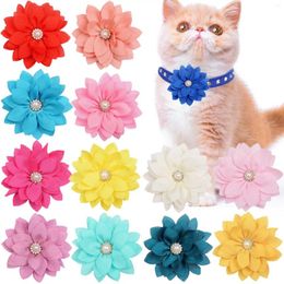 Dog Apparel 100PCS Removable Flower Collar For Dogs Summer Diamond Small Cat Bowties Accessories Pet Grooming