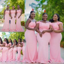 2019 Blush Pink Bridesmaid Dresses Different Styles Same Colour Plus Size formal dresses maid of Honour dresses african Mermaid evening g 188m