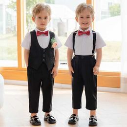 Suits Children Formal Wedding Dress Kids Performance Set Baby Boys Luxurious Photography Suit Child Birthday Ceremony Dance Costume Y240516