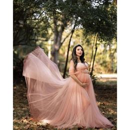 Women's Gown Photography Props Photo Shoot Off Shoulder Lace Maternity Dress Photoshoot Pregnancy Dresses Pregnant