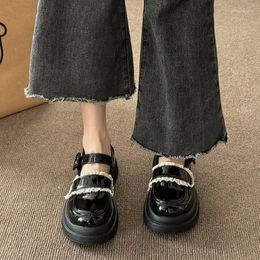Casual Shoes Platform Mary Jane For Women Ankle Buckle Lolita Pu Leather Student Flats Stylish And Comfortable
