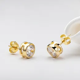 Stud Earrings LESF 1 Carat Moissanite Diamond Ear Studs 925 Silver Engagement Earring Classic Round Gift