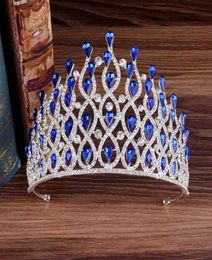 KMVEXO Luxury Multilayers Drop Royal King Wedding Crown Bride Tiaras Hair Jewellery Crystal Diadem Prom Party Pageant Accessories X04803190