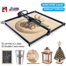 Laser Engraver Large Area 100x100cm 10W Optical Power With Air Assist FAC Cutter Machine For Wood Metal Acrylic