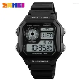 Wristwatches 8PCS/Set SKMEI 1299 Fashion Men PU Strap Multifunction Waterproof Watches Alarm Digital Watch Reloj Hombre Outdoor Sport