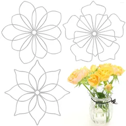 Vases 3 Pcs Flower Arrangement Holder 5 Inches Stainless Steel Grid Arranger Metal Floral Insert Lid Reusable