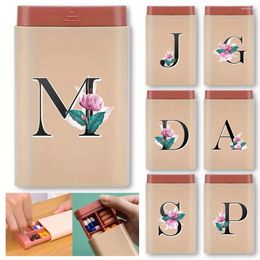 Storage Bottles Portable Small Travel Tablet Organiser Holder Container Case Dispenser Whitemarble Letter Pattern