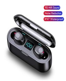 Wireless Earphone Bluetooth V50 F9 TWS Wireless Bluetooth Headphone LED Display With 2000mAh Power Bank Headset With Microphon8452635