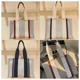 New Mirror quality 3sizes woody basket tote Designer shoulder for women's man leather linen Nylon crossbody bag luxury handbag clutch travel large shop travel bags