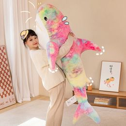 140 Cm Cute Shark Doll Kawaii Extra Large Shark Animal Stuffed Plush Toy Super Soft Sleeping Pillow Childrens Birthday Gift 240516