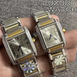 Fashion Watches Designer watch New Light Luxury and Minimalist Women's Bracelet Watch 25or30 MM quartz movement Stainless Steel Strap diamond bezel Tank watches