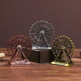 Decorative Objects Figurines London Eye Named Art Figurine Retro Rotable Ferris Wheel Model Nordic Handicraft Creative Desktop Accessory Home Decor 1PC H240516