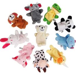 Other Toys 10 pieces/batch cartoon animals velvet finger puppets finger toys finger dolls baby clothing educational hands baby toys s5178
