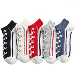 Men's Socks Fashion Funny Kawaii Shoe Print Women's Men Harajuku Style Cute Short Cotton Sock Gift For Women Drop